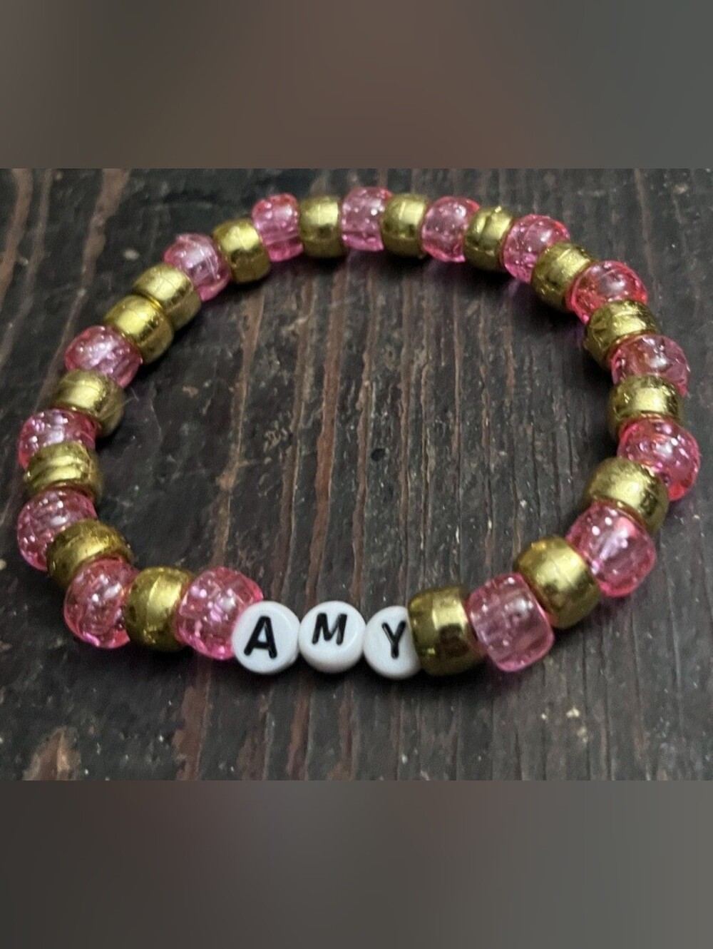 'Amy' Sonic the Hedgehog Inspired Handmade Beaded Kandi Bracelet